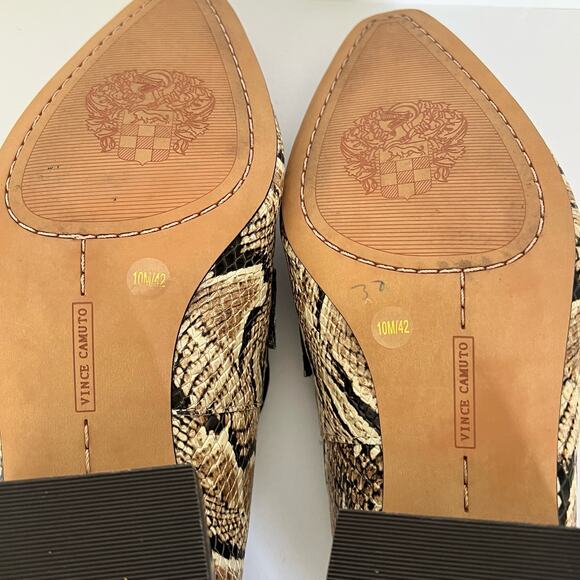 Vince Camuto Adealia Loafers Size 10M Snake Print Leather Flats Dress Shoes - Picture 8 of 11